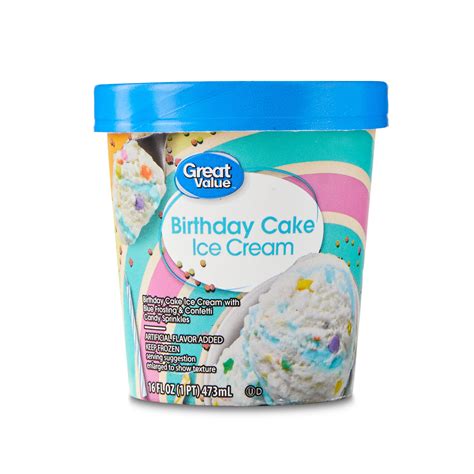 Great Value Birthday Cake Ice Cream 16 Fl Oz Walmart Com