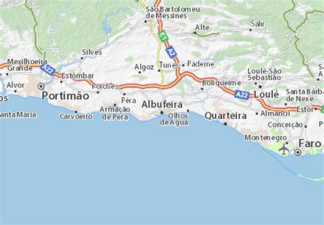 Deseja comprar ou vender casa no algarve? Map of Albufeira - Michelin Albufeira map - ViaMichelin
