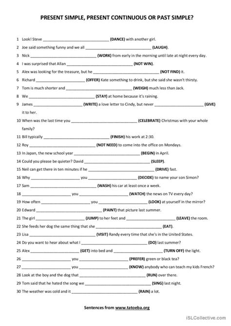 Present Simple Present Continuous O English Esl Worksheets Pdf And Doc