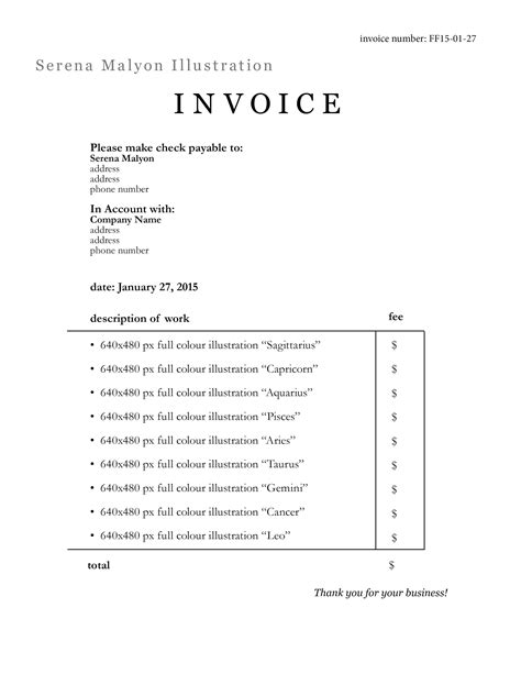 Artist Invoice Samples Spreadsheet Templates For Busines Makeup Invoice