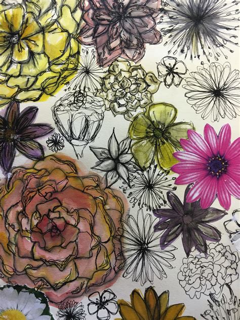 Fine Liner Flowers Art Art Inspo Painting