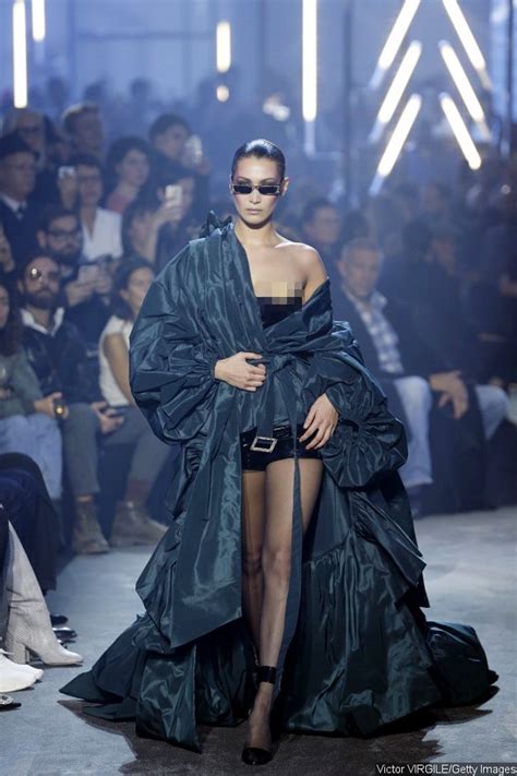 Bella Hadid Suffers Nip Slip On The Runway At Paris Fashion Week Celeb Gossip Zone