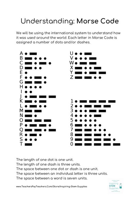 Morse Code Worksheets Activities A Comprehensive Lesson Coding
