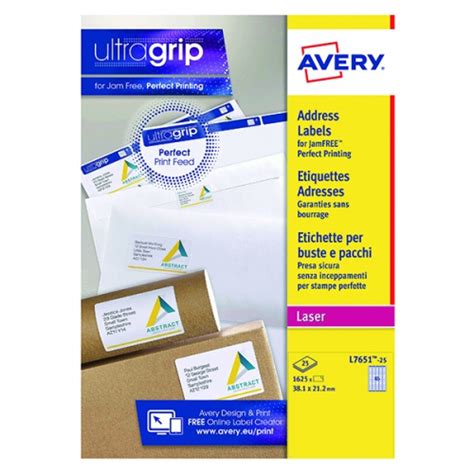 Avery Laser Labels 381 X 212mm White Pack Of 1625 L765125 Avl7651