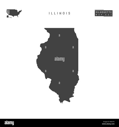 Illinois Us State Blank Vector Map Isolated On White Background High