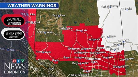 Snowfall Warnings Issued For Edmonton Parts Of Central And Northern