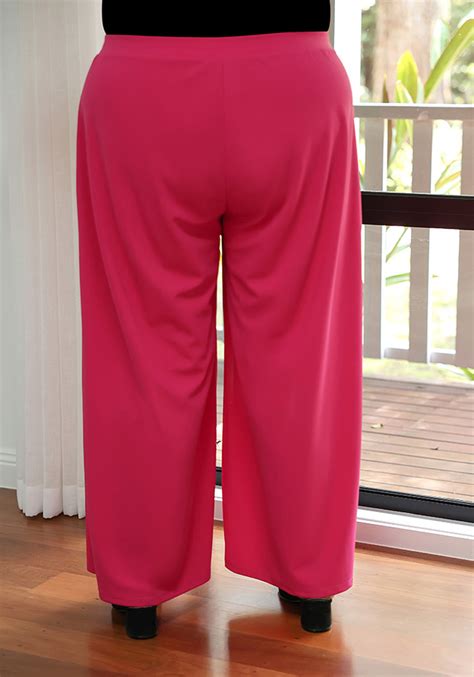 Plus Size Pink Wide Leg Pants Curvaceous