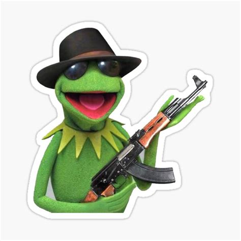 Wizard Kermit With Gun Stickers Redbubble