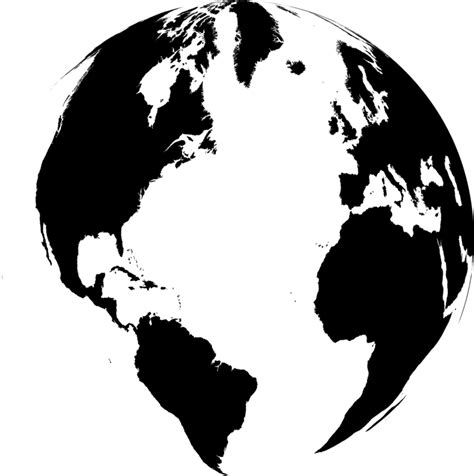 Map Of The World Clipart Black And White World Globe Png Download