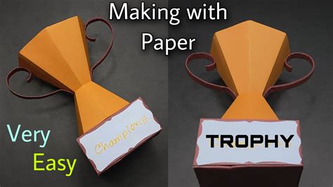 How To Make A Trophy With Paper Paper Trophy Paper Craft How To