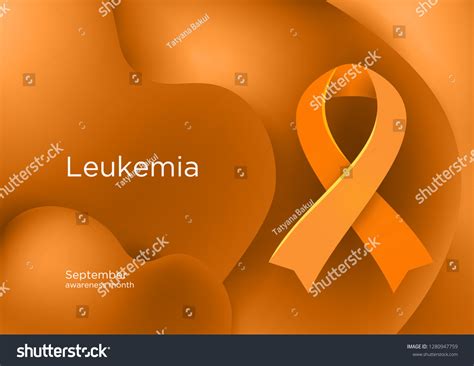 Leukemia Leukaemia Awareness Month September Orange Stock Vector