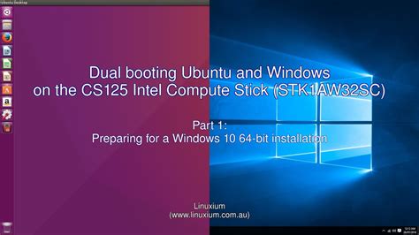 Dual Booting On The Cs125 Intel Compute Stick Stk1aw32sc Youtube