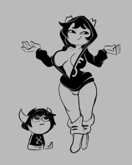 Rule 34 A Gal Agal1502 Almost Naked Hiveswap Homestuck Hoodie Inner Boob Joey Claire Open