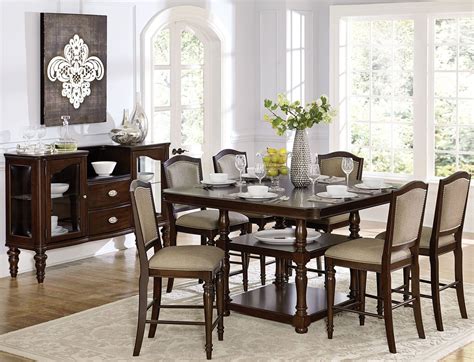 Marston Brown Counter Height Dining Room Set From Homelegance Coleman