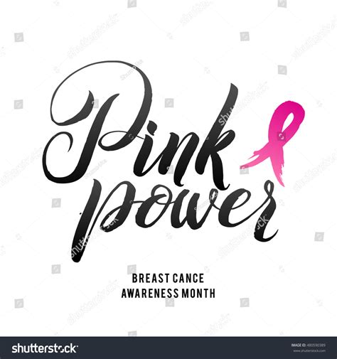 Pink Power Vector Breast Cancer Awareness Vector De Stock Libre De