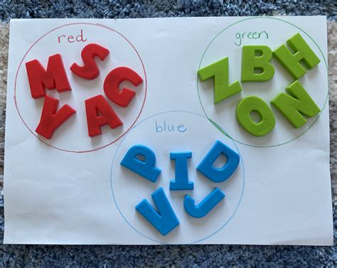 Letter Colour Sorting Game Early Education Zone