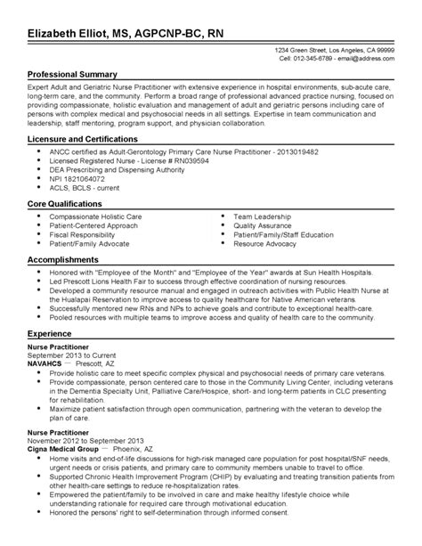 This resume format highlights your most recent / current work experience and works its way backwards. Professional Geriatric Nurse Practitioner Templates to ...