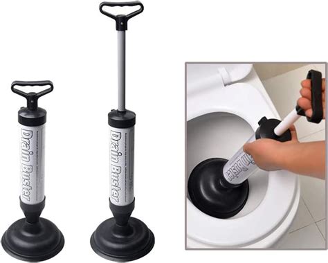Dxia Toilet Plunger Multi Drain Buster Two Head Powerful Toilet Sink