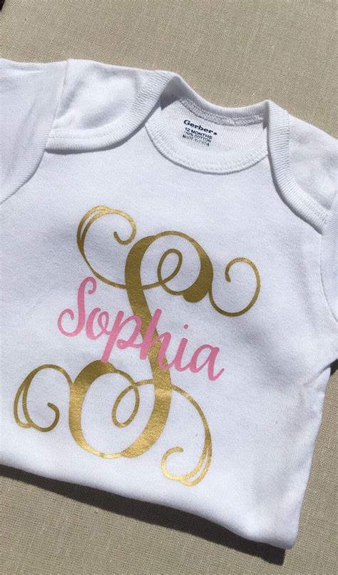 Personalized Baby Bodysuit Monogram Baby T Baby Girl Etsy