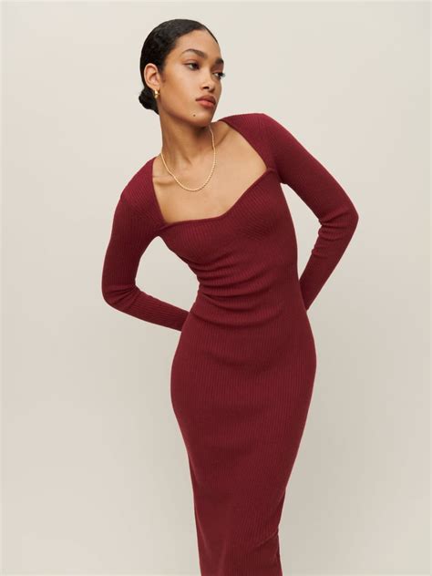 Reformation Tenore Cashmere Sweater Dress Shop Business Casual Style