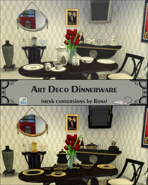 Sims 4 Ccs The Best Art Deco Dinnerware By Loveratsims4