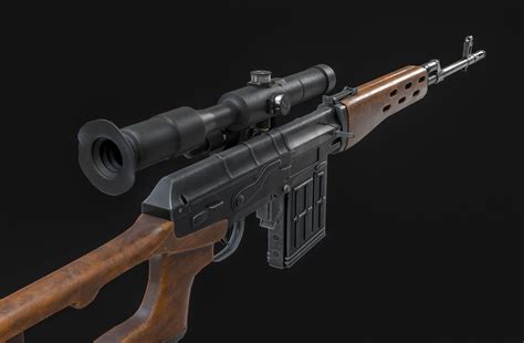 3d Model Svd Dragunov Sniper Rifle Vr Ar Low Poly Cgtrader