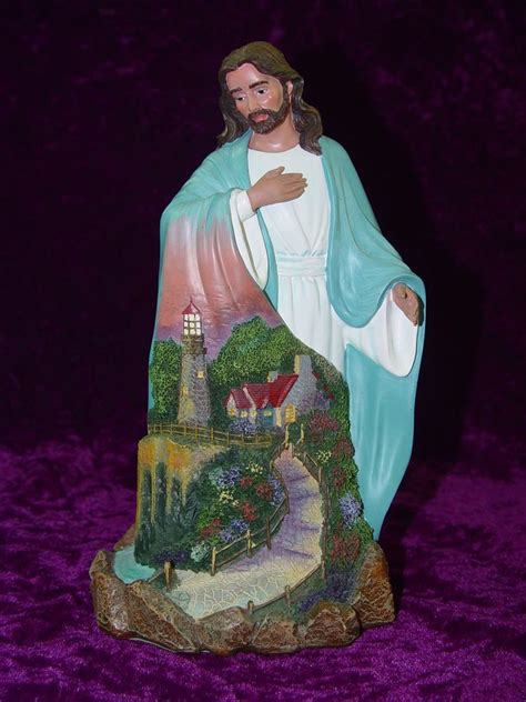 Ashton Drake Galleries Light Of Peace Thomas Kinkade Jesus Figurine