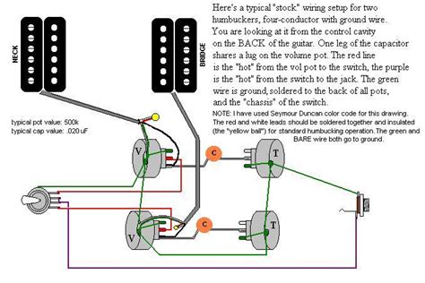 The bottom diagram shows the wiring that gibson uses for its volume controls. 4 Conductor Humbucker Wiring Diagram - Wiring Diagram Networks