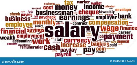 Salary Word Cloud Stock Vector Illustration Of Employer 218454241