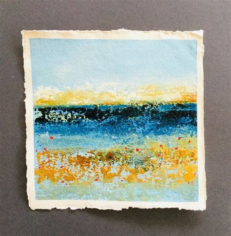 Small Acrylic Painting On Handmade Paper Sea Mist Etsy Handmade