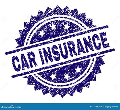 Scratched Textured Car Insurance Stamp Seal Stock Vector Illustration