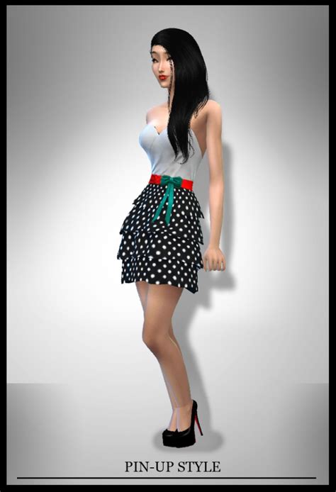 5 Recolor Pin Up Dress By Zenezis Sims 4 Female Clothes