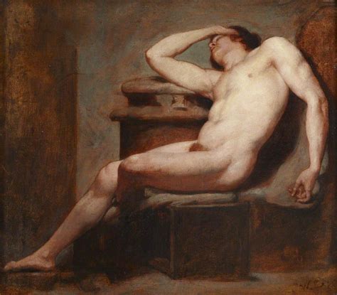 Academic Study Of A Reclining Male Nude Asleep William Etty Artwork