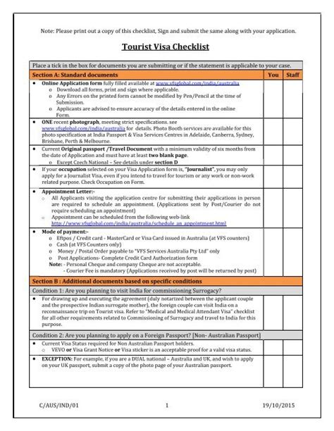 Canada Visitor Visa Checklist Pdf Form Fill Out And S