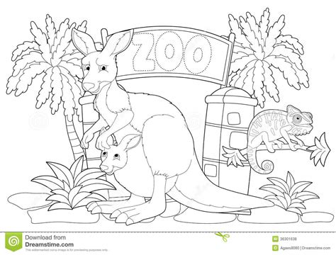 This image is fun as it shows princess dora at the zoo. Coloring Page - The Zoo - Illustration For The Children ...