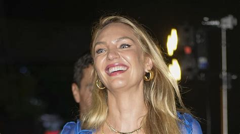 Candice Swanepoel Goes Braless In A Sheer Blue Dress As She Attends Anittas Birthday Party In