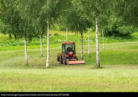 Tractor Mowing Lawn Stock Image 29720386 Panthermedia Stock Agency