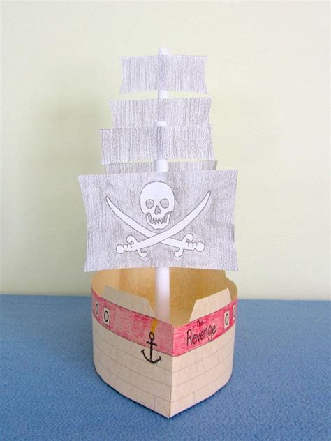 3d Paper Pirate Ship Etsy Craft Projects For Adults Paper Crafts