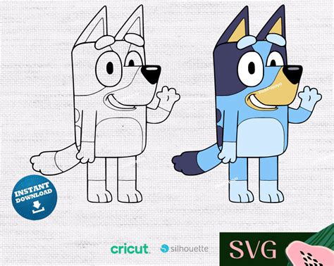 Bluey Character Svg Layered Color And Single Layer File Etsy Uk