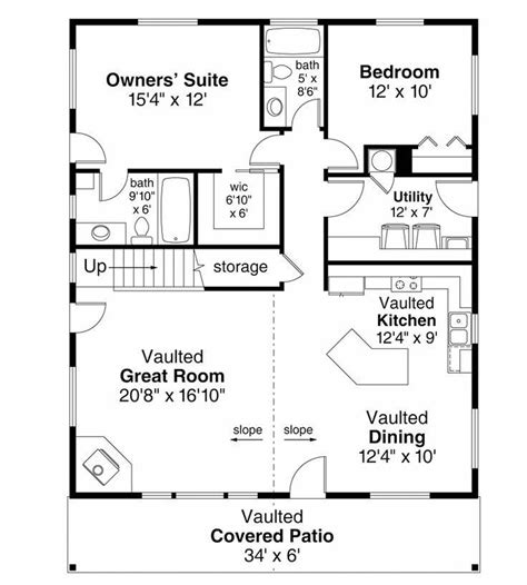 1081 sq ft 2 bedrooms 2 bathrooms. With an upstairs loft | Small house floor plans, Cottage ...