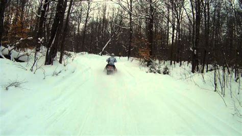 Quick Snowmobile Run In Upper Peninsula Of Michigan Youtube