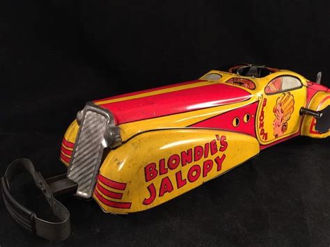 Vintage 1930s Marx Tin Litho Blondie Jalopy Wind Up Toy Car Works Nr