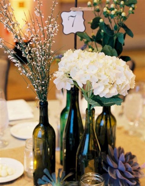 40 Simple But Beautiful Wedding Centerpiece Ideas Using Wine Bottles Vis Wed Beautiful