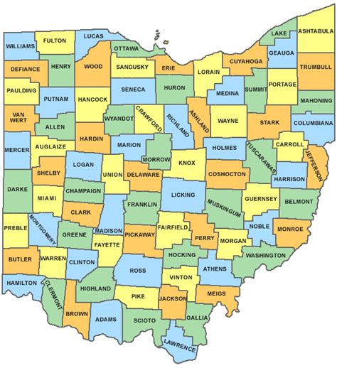 Printable Ohio County Map Web This Map Shows Counties Of Ohio