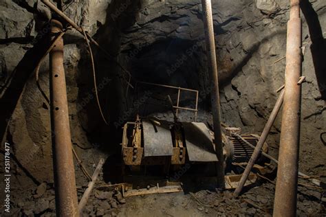 Underground Gold Ore Mine Shaft Tunnel Gallery Passage Scraping Engine