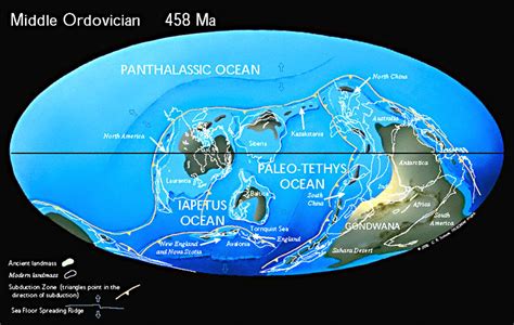 World Map Ordovician Period