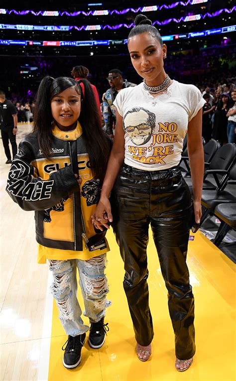 Photos From North West And Kim Kardashian Cheer On Tristan Thompson At Lakers Game