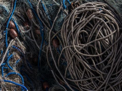 Used Fishing Nets And Ropes Stock Photo Image Of Dramatic Symbol