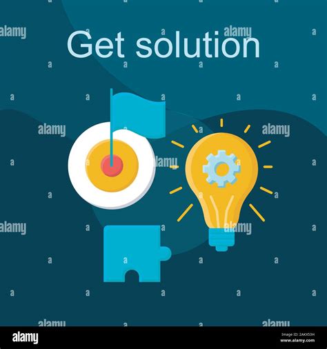 Get Solution Flat Concept Vector Icon Solve Problem Idea Cartoon Color