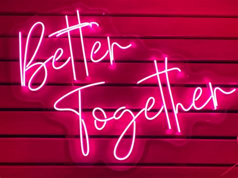 Better Together Neon Sign Led Custom Decor For Wedding Wall Etsy